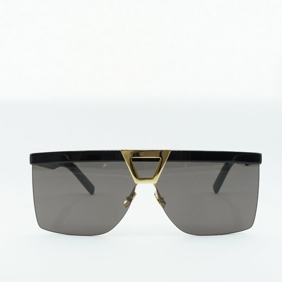 Saint Laurent SL537 PALACE 001 Sunglasses Black Shield Frame, Black Lenses - Picture 2 of 11